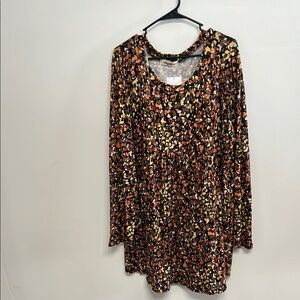 Multicolor Long Sleeve Dress